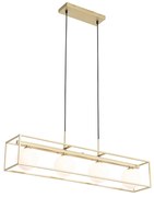 Eettafel / Eetkamer Design hanglamp goud met wit glas 4-lichts - Aniek Design G9 Binnenverlichting Lamp