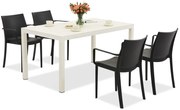 King/Victoria tuinset wit en antraciet voor 4 personen Bica