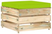 vidaXL Hocker sectioneel met kussen groen geïmpregneerd hout