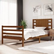 vidaXL Bedframe massief grenenhout honingbruin 90x200 cm