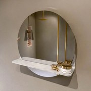 Mondiaz Spot spiegel rond Ø50cm met planchet ostra