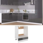 vidaXL Ovenkast 60x46x81,5 cm spaanplaat hoogglans grijs