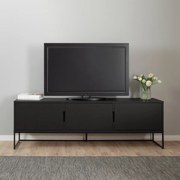 Tenzo Lipp Tv-meubel Met 3 Deuren Zwart - 176.5x43x57cm.