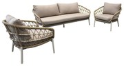 Montreal stoel bank loungeset 3 delig taupe rope