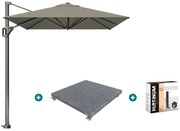 Platinum Voyager zweefparasol T1 3x2 m. - Taupe met voet en hoes