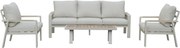 Lola stoel bank loungeset 4 delig latte zand aluminium teaktafel