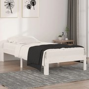 vidaXL Bedframe massief hout wit 90x190 cm 3FT single