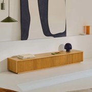 Kave Home Helvine Laag Tv-meubel Eiken Met Ribbels - 200x40x30cm.