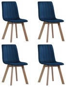 vidaXL Eetkamerstoelen 4 st fluweel blauw