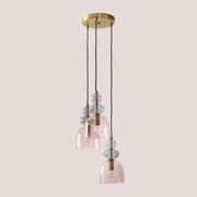 Hanglamp Van Glas Met 3 Lichtpunten Bezany Colors Meerkleurig Fresh - Sklum