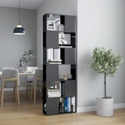 vidaXL Boekenkast/kamerscherm 60x24x186 cm hoogglans grijs