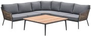 GI Bali loungeset (4-delig) - Naturel Rotan/Carbon Black