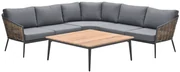 GI Bali loungeset (4-delig) - Naturel Rotan/Carbon Black