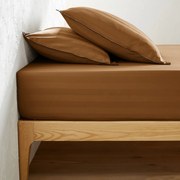 Hoeslaken van 118 draden gewassen katoensatijn, Victor gestreept