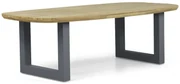 Dining Tuintafel rechthoekig 240 x 100 cm Aluminium/Teak Grijs Falcon/Talai