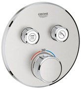 Grohe SmartControl Inbouwthermostaat - 3 knoppen - rond - supersteel 29119DC0