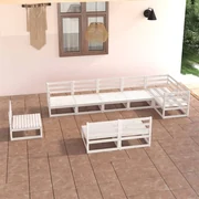 vidaXL 9-delige Loungeset massief grenenhout wit