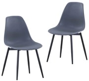 vidaXL Eetkamerstoelen 2 st PP grijs