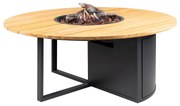 Cosiloft vuurtafel 120 cm rond zwart teak