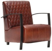 vidaXL Fauteuil echt leer bruin