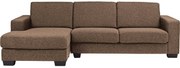 Goossens Hoekbank N-joy Divana Met Chaise Longue bruin, stof, 2,5-zits, stijlvol landelijk met chaise longue links