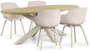 Tuinset 4 personen 200 cm Kunststof Taupe Lifestyle Garden Furniture Salina/Brookline
