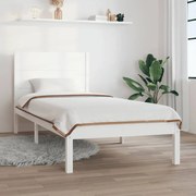 vidaXL Bedframe massief hout wit 75x190 cm 2FT6 Small Single