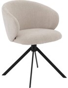 Goossens Stoel Noomi beige stof met armleuning,