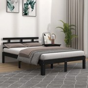 vidaXL Bedframe massief hout zwart 120x190 cm 4FT Small Double