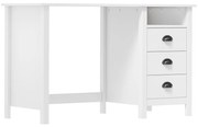 vidaXL Bureau Hill Range met 3 lades 120x50x74 cm massief grenenhout