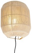 Oosterse wandlamp zwart met jute touw - RikiOosters E27 rond Binnenverlichting Lamp