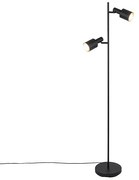 Smart vloerlamp zwart incl. 2 Wifi A60 - Stijn