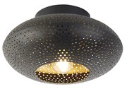 Smart plafondlamp zwart met goud 25 cm incl. Wifi P45 - Radiance