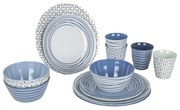 Bo-Camp 16-delige Serviesset Mix & Match melamine blauw