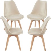 Set 4 Synk Fluwelen Stoelen