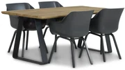 Tuinset 4 personen 180 cm Kunststof Grijs Hartman Sophie