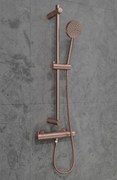 Saniclear Copper doucheset met thermostatische kraan, handdouche en glijstang koper geborsteld