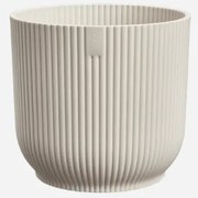 Elho Vibes Fold Rond 25 cm - Linnen Wit - Grote Ronde Designpot voor Binnen