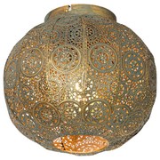 Oosterse plafondlamp goud met groen 28,5 cm - Baloo