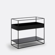 Opbergrek voor achter de bank met stalen lade, Miva