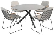4 Seasons Veneto/Locarno ronde tuinset - Ø130 cm. - stapelbaar