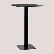 Vierkante Hoge Bartafel In Livanto-marmer Groen Marmer & Zwart - Sklum