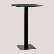 Vierkante Hoge Bartafel In Livanto-marmer Groen Marmer & Zwart - Sklum