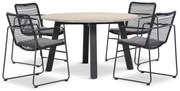 Tuinset Rond 4 personen  Rope Grijs  4 Seasons Outdoor Elba/Derby