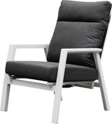 Vegas lounge tuinstoel verstelbaar aluminium wit