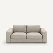 3-zits compacte bank met structuurstof van viscose en linnen, Skander