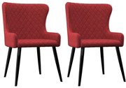 vidaXL Eetkamerstoelen 2 st stof bordeauxrood