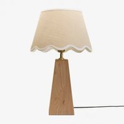 Tafellamp In Taraua Mangohout Mangohout & Jute Natuur - Wit Katoen 35 Cm Berne - Sklum