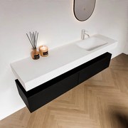 Zaro Alan badmeubel 170cm urban 2 lades met vrijhangende wastafel cloud rechts 1 kraangat talc