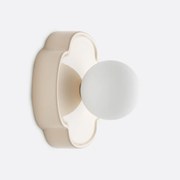 Wand- of plafondlamp bloem, keramiek en opaline glas, diameter 20 cm, HOLI